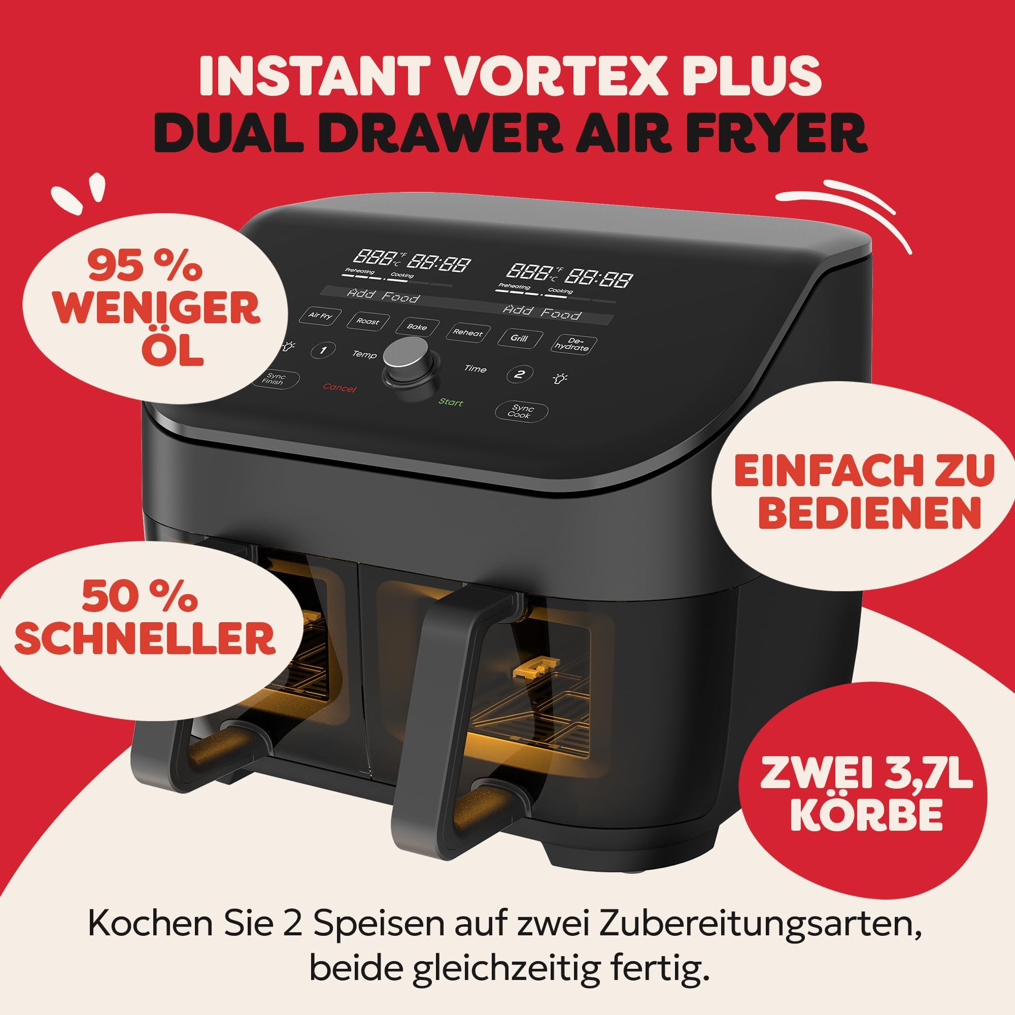 Instant Pot Vortex Plus Frytkownica Beztłuszczowa, Szary, 7.6L - obrazek 8