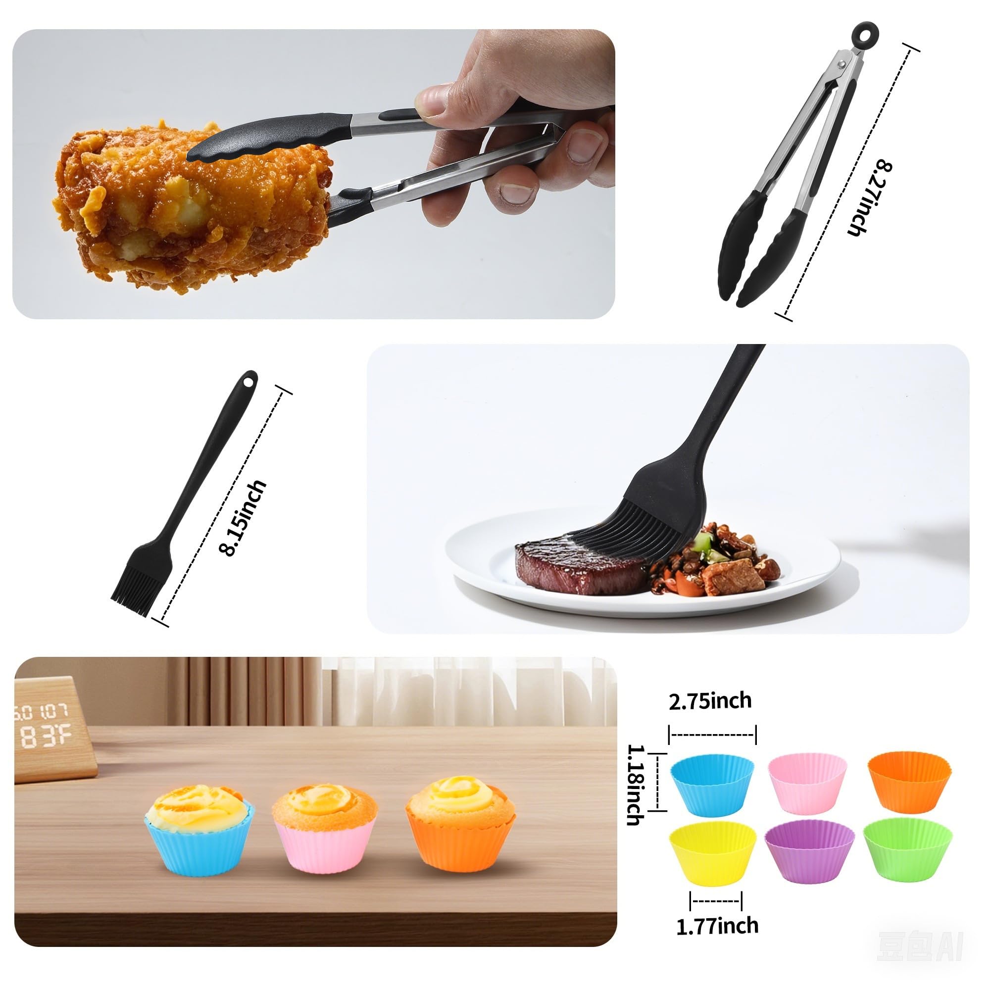 15sztukAkcesoria do frytkownicy na gorące powietrze,Airfryer silikonow - obrazek 2