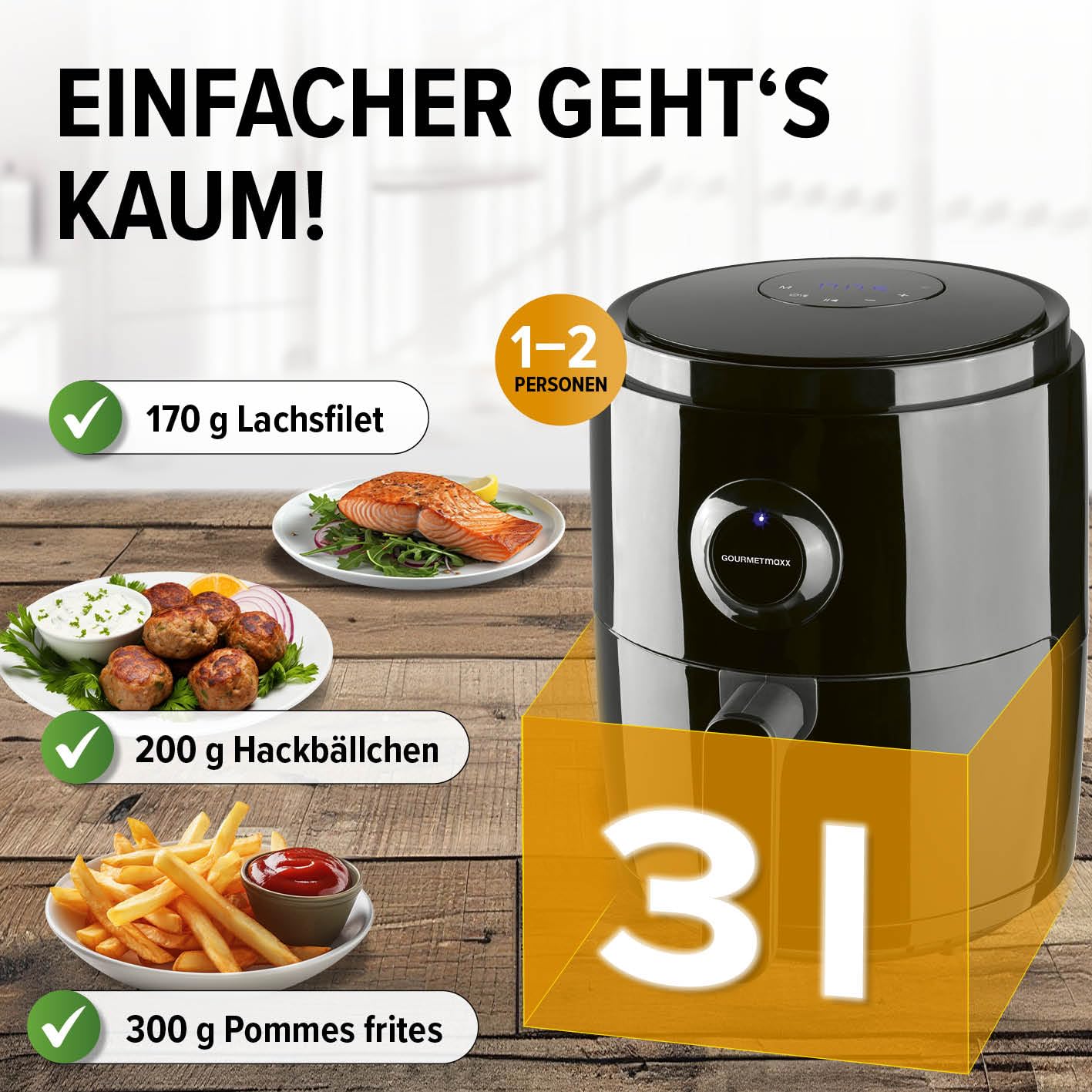 GOURMETmaxx Cyfrowa frytkownica na gorące powietrze, połączenie pieca - obrazek 7