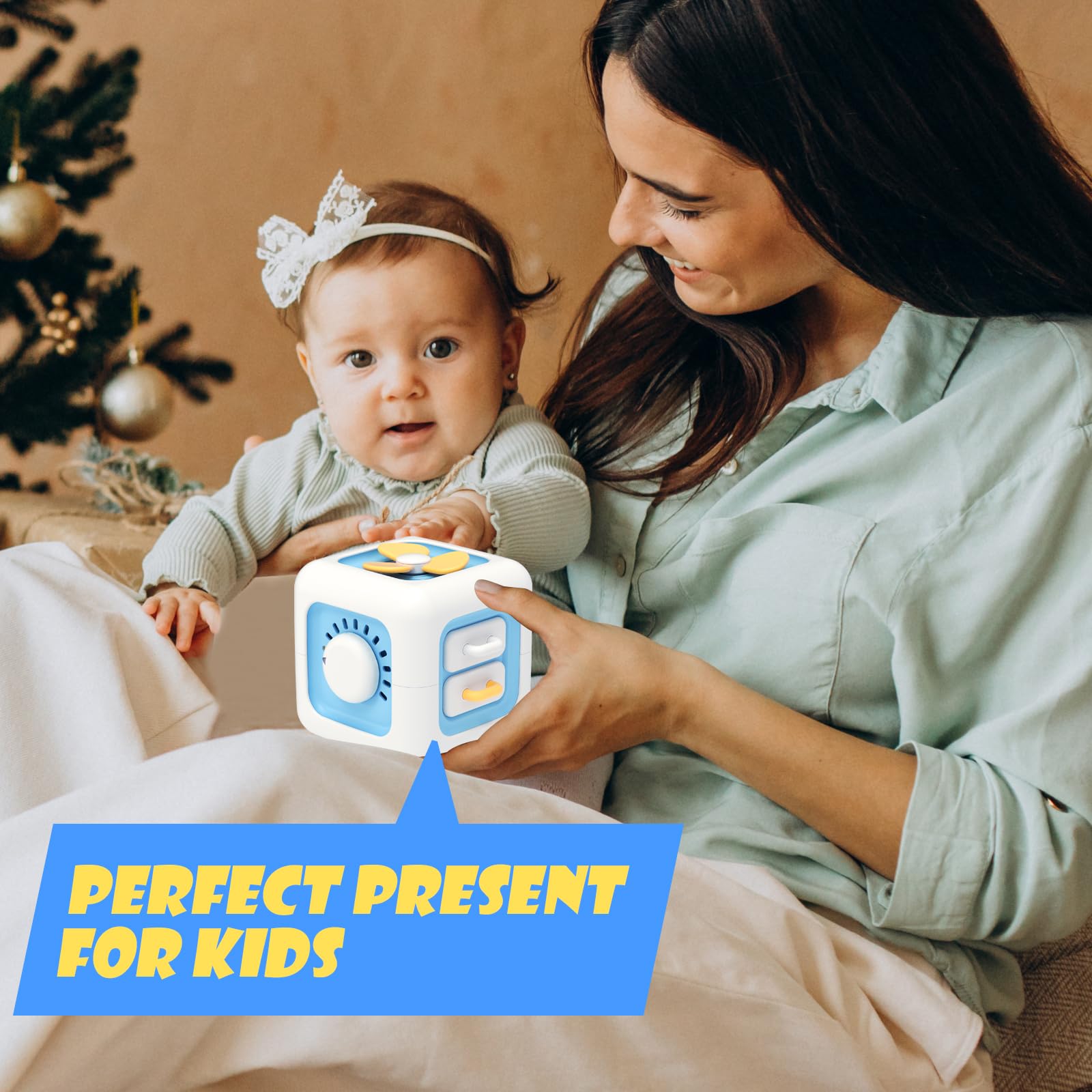 Yitical Zabawki Montessori 6 w 1 dla Dzieci 1-3 Lata - Zajęta Kostka Sensoryczna - obrazek 2