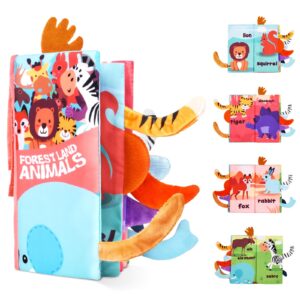 Vicloon Cloth Books dla niemowląt, 5-stronicowa interaktywna książka z