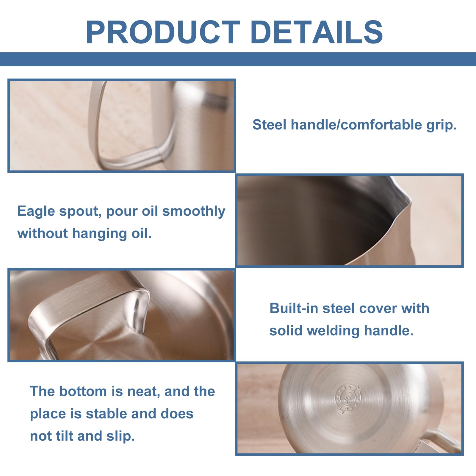 Garnek do smażenia, 2 l, ze stali nierdzewnej, garnek do smażenia z si - obrazek 3