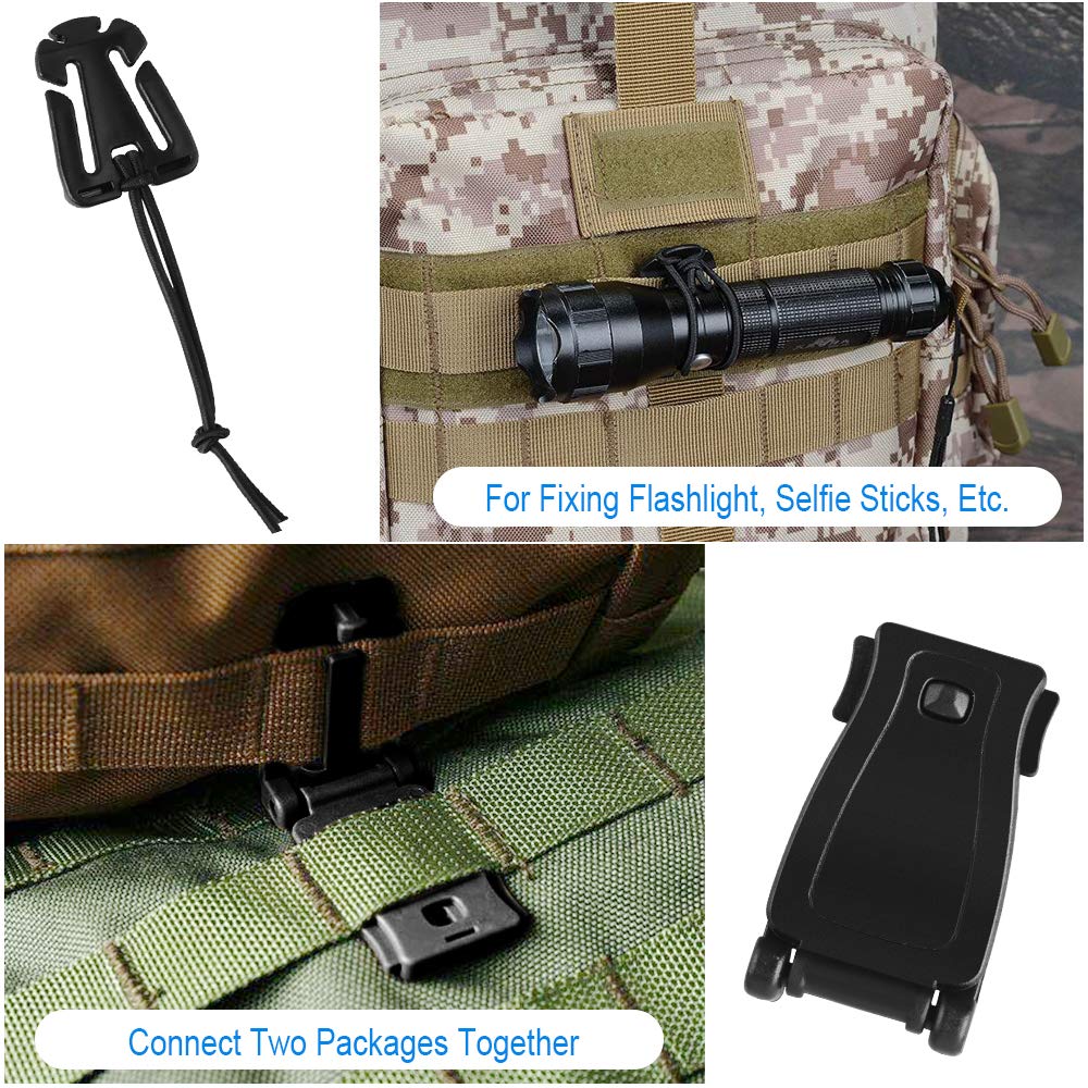 Akcesoria Taktyczne Molle 19 szt. - Paski, Klipsy, D-Pierścień, Klamra - obrazek 4