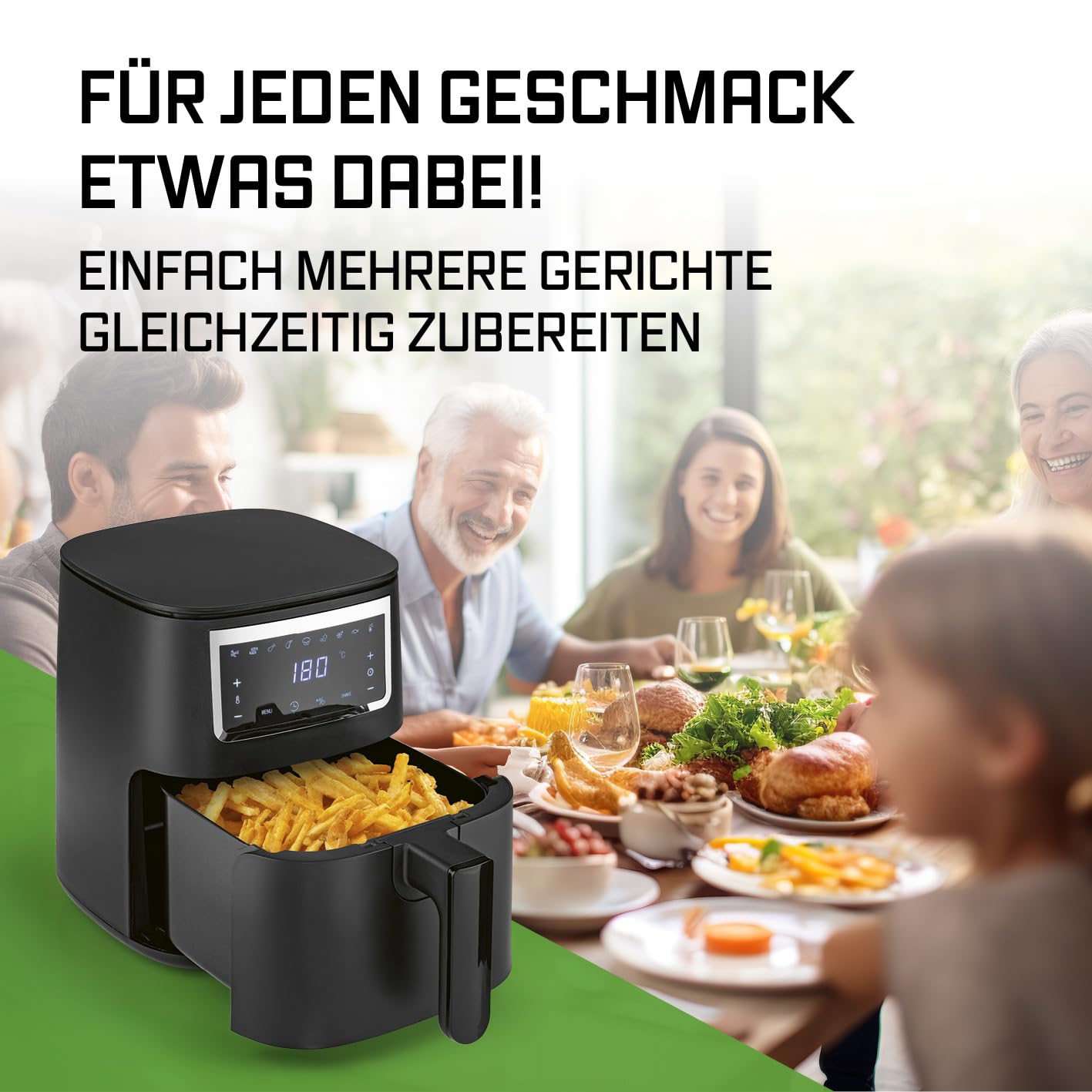 GOURMETmaxx Frytkownica na gorące powietrze, 4 l, frytkownica z ekrane - obrazek 4