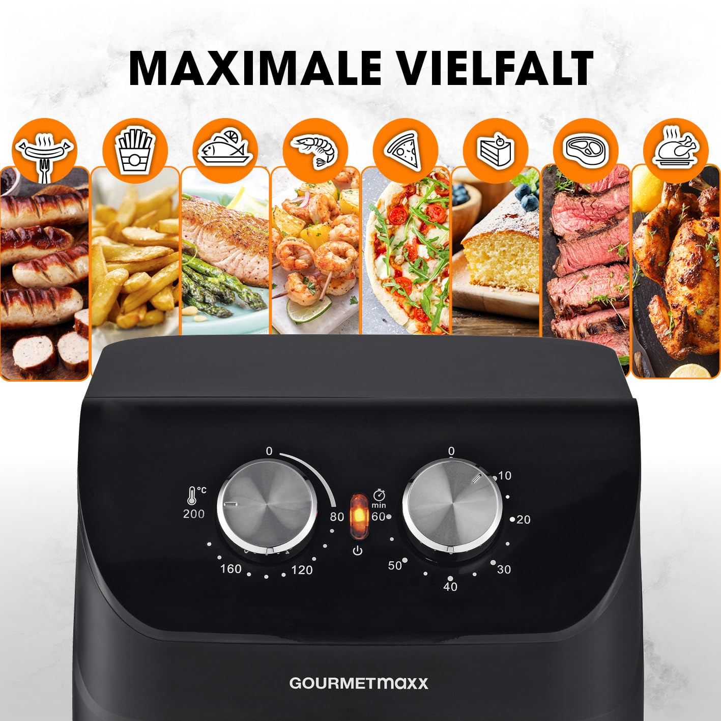 GOURMETmaxx Frytkownica na gorące powietrze, 4 l, Airfryer z funkcją t - obrazek 5