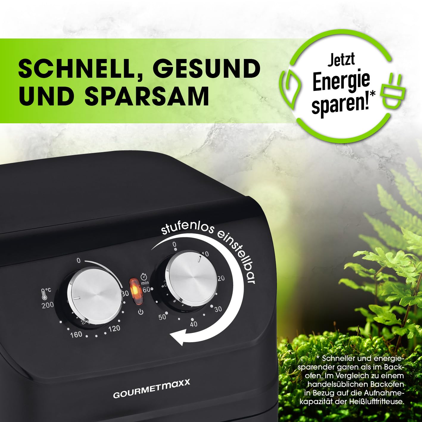 GOURMETmaxx Frytkownica na gorące powietrze, 4 l, Airfryer z funkcją t - obrazek 3