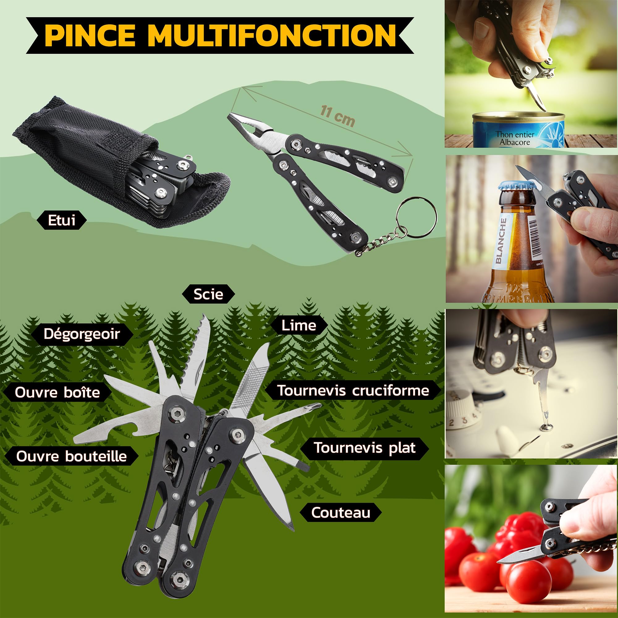 Zestaw Survivalowy do Turystyki Pieszej: Latarka, Nóż, Kompas, Gwizdek - obrazek 8