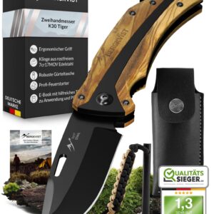 BERGKVIST K30 Tiger nóż składany (oburęczny) z drewnianą rękojeścią -