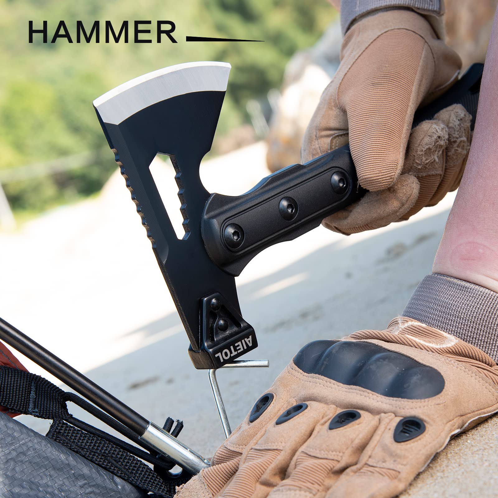 Aksamitny Miecz Przetrwania 105 cm - Siekiera Campingowa z Pokrowcem - obrazek 6