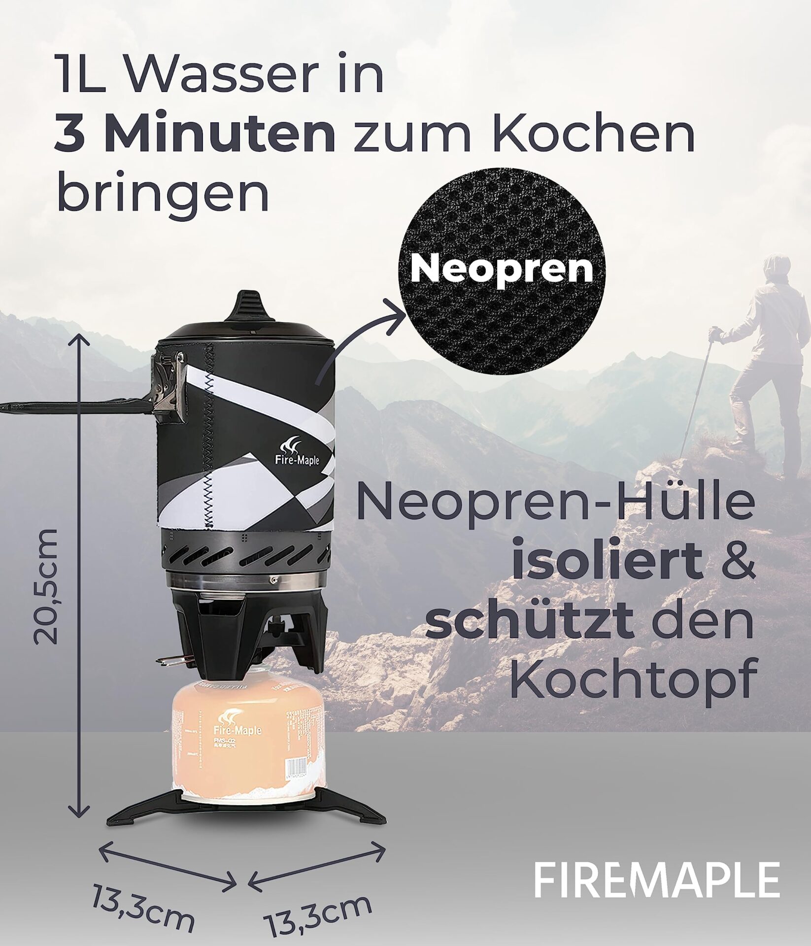 Fire-Maple STAR zewnętrzna kuchnia kempingowa, mała do kartridży gazow - obrazek 5