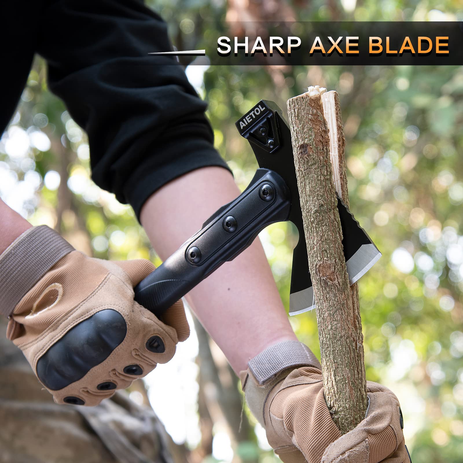 Aksamitny Miecz Przetrwania 105 cm - Siekiera Campingowa z Pokrowcem - obrazek 7