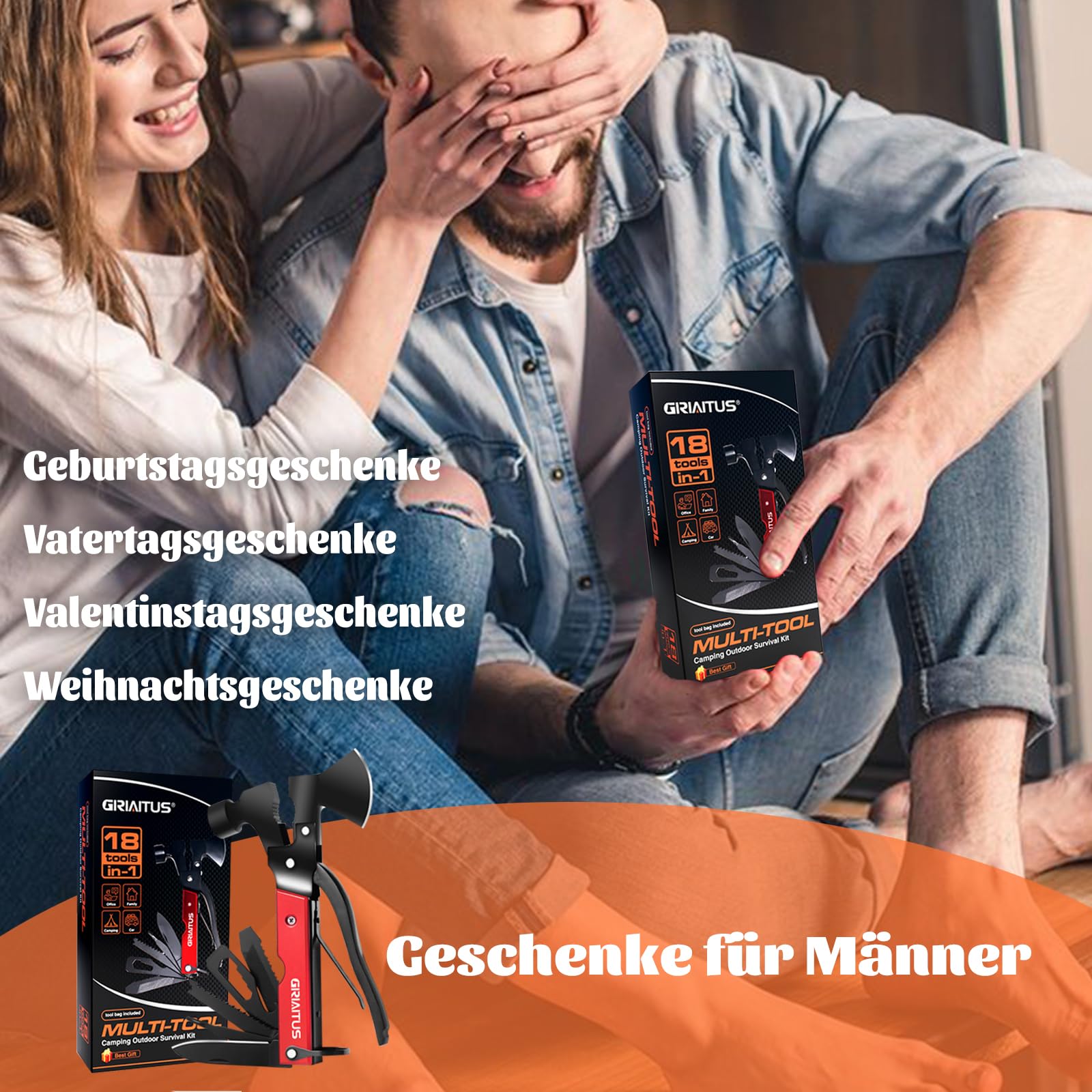 Narzędzie udarowe 18 w 1, składane, czarne narzędzie wielofunkcyjne, p - obrazek 3