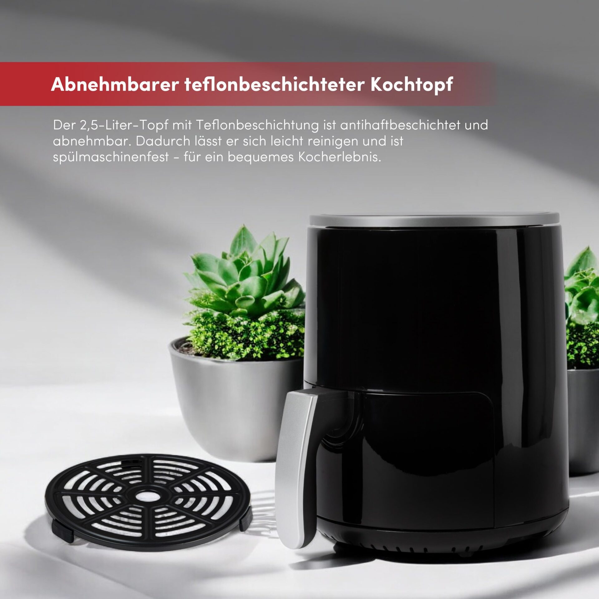 Z SwissHome PETIT frytkownica powietrzna 2,5 l 1200 W - wyświetlacz cy - obrazek 3