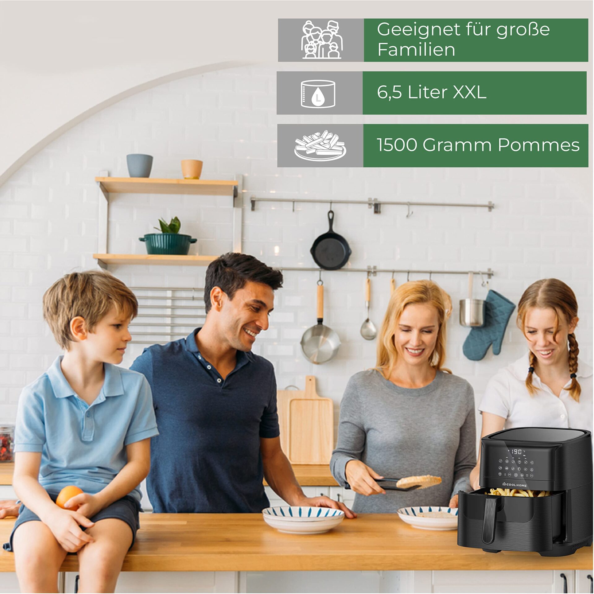 AF23 Airfryer XXL Deluxe, 6,5 l, frytkownica na gorące powietrze z pow - obrazek 3