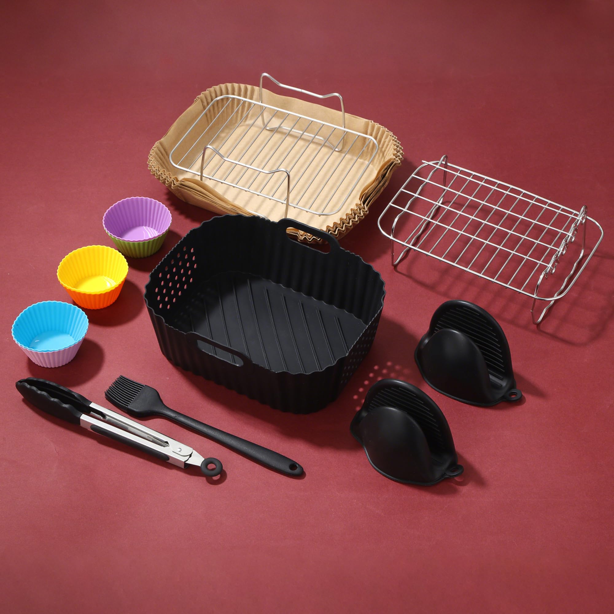 15sztukAkcesoria do frytkownicy na gorące powietrze,Airfryer silikonow - obrazek 5