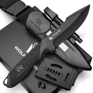 Wolfgangs W3 nóż outdoorowy 440C z pochwa i krzesiwem – nóż myśliwski premium