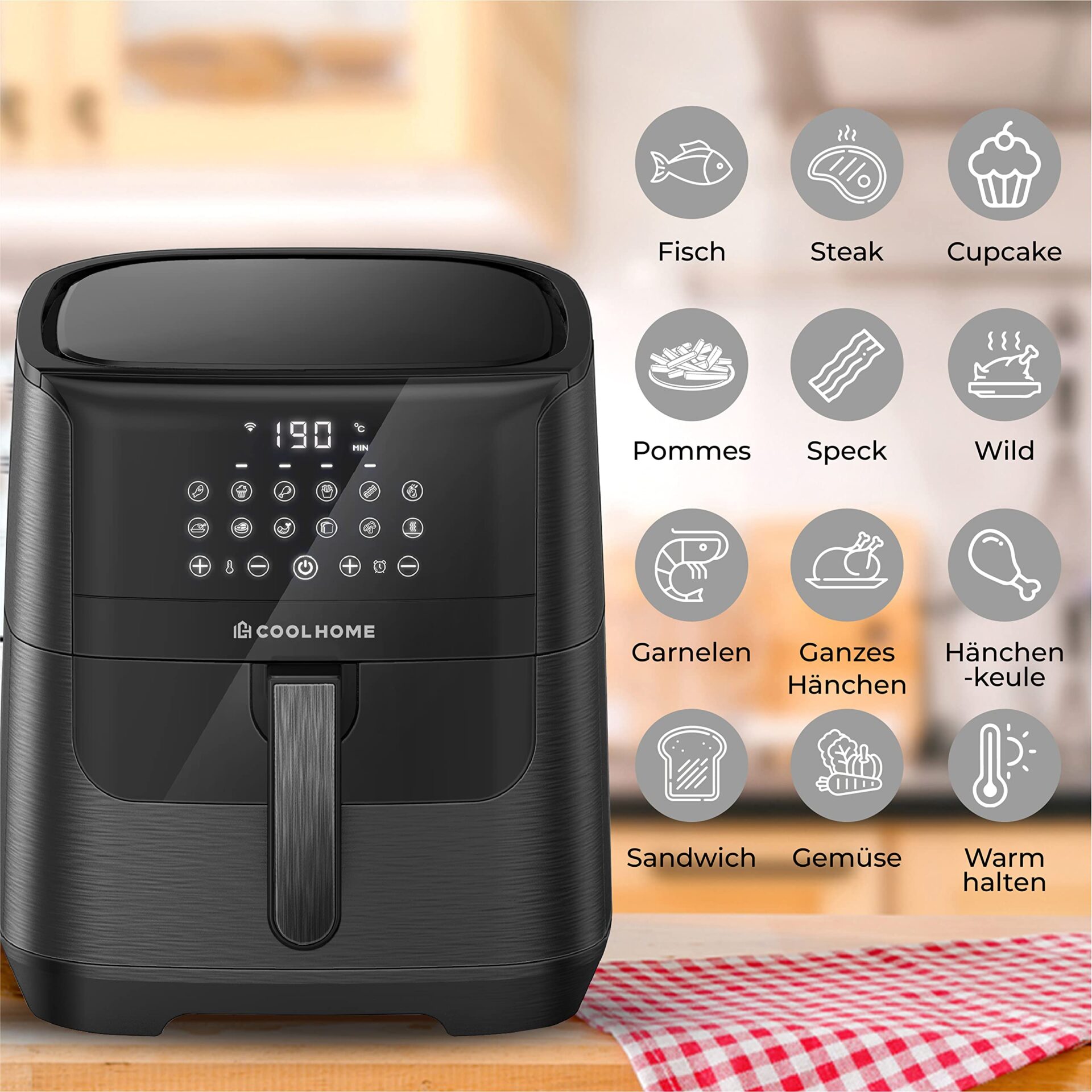 AF23 Airfryer XXL Deluxe, 6,5 l, frytkownica na gorące powietrze z pow - obrazek 4