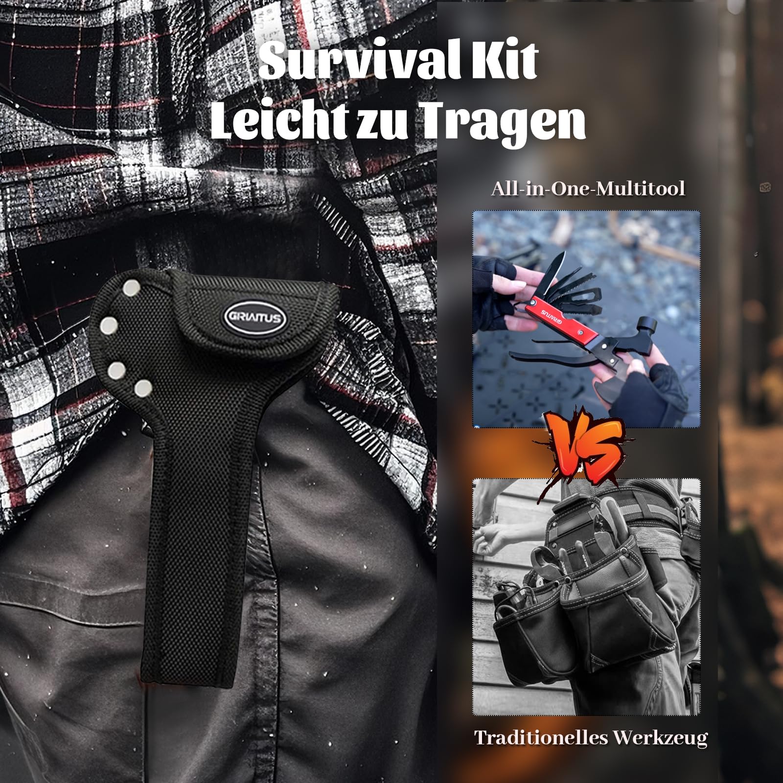 Narzędzie udarowe 18 w 1, składane, czarne narzędzie wielofunkcyjne, p - obrazek 4