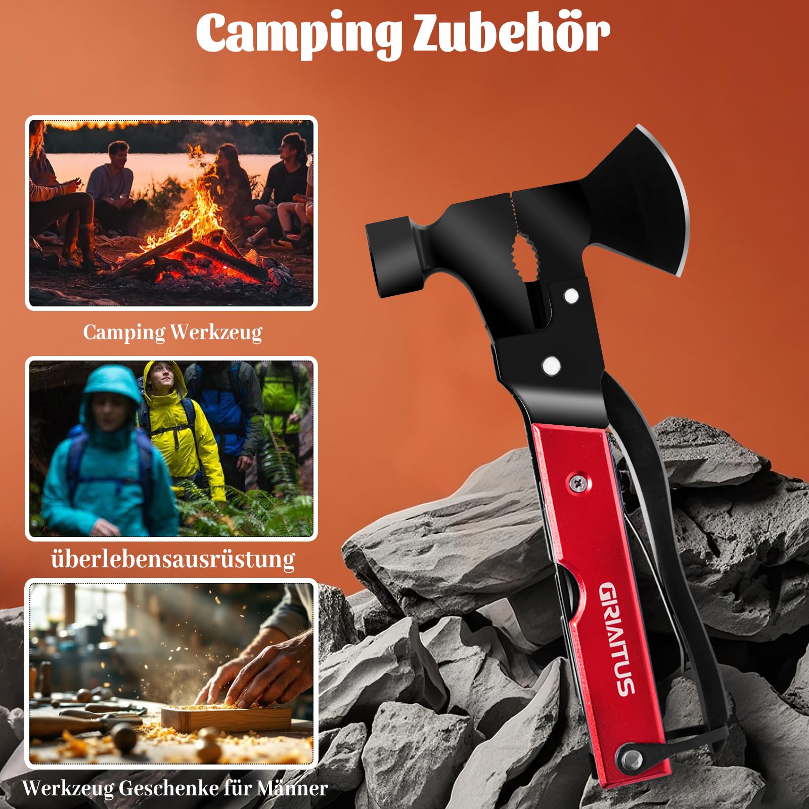 Narzędzie udarowe 18 w 1, składane, czarne narzędzie wielofunkcyjne, p - obrazek 2