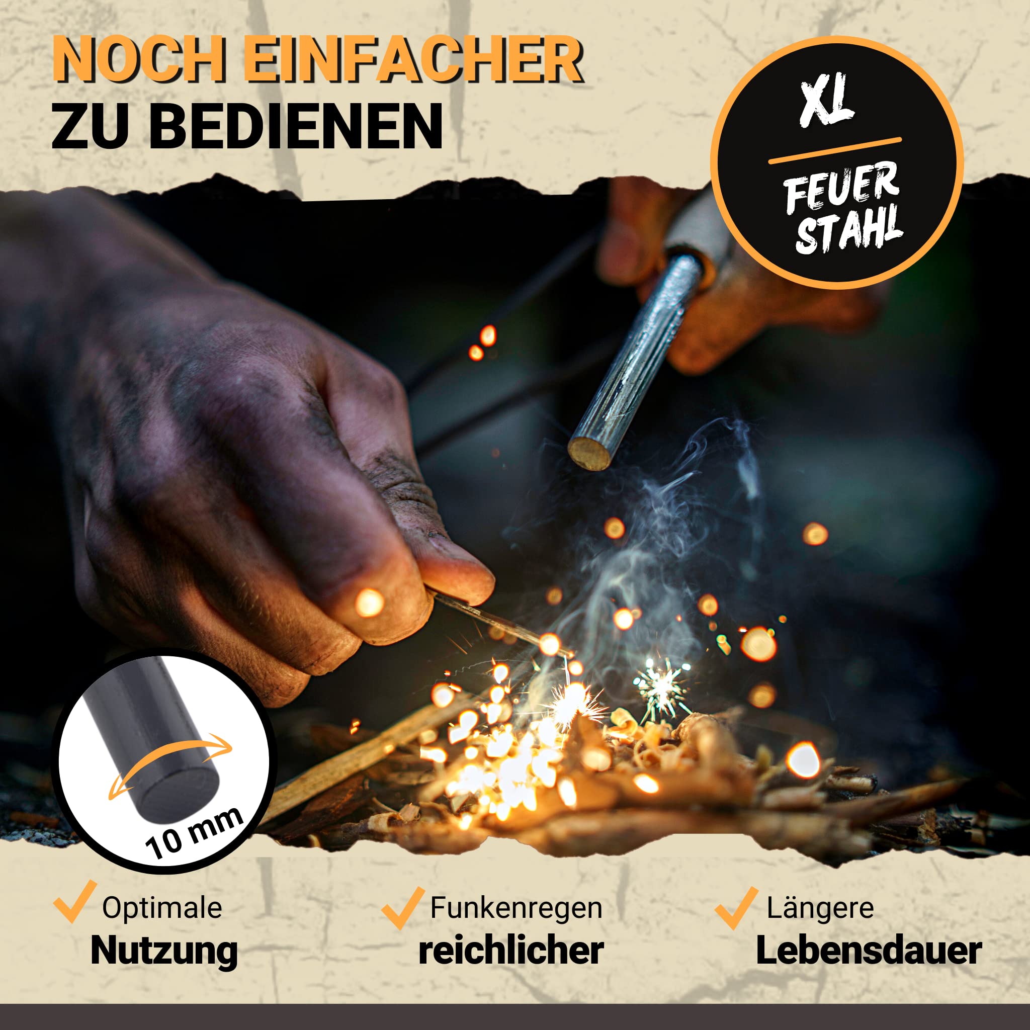 Firesteel Kit 7 in 1 - Pro Version(10mm) 15,000+ uses : Łatwiejsze i b - obrazek 3