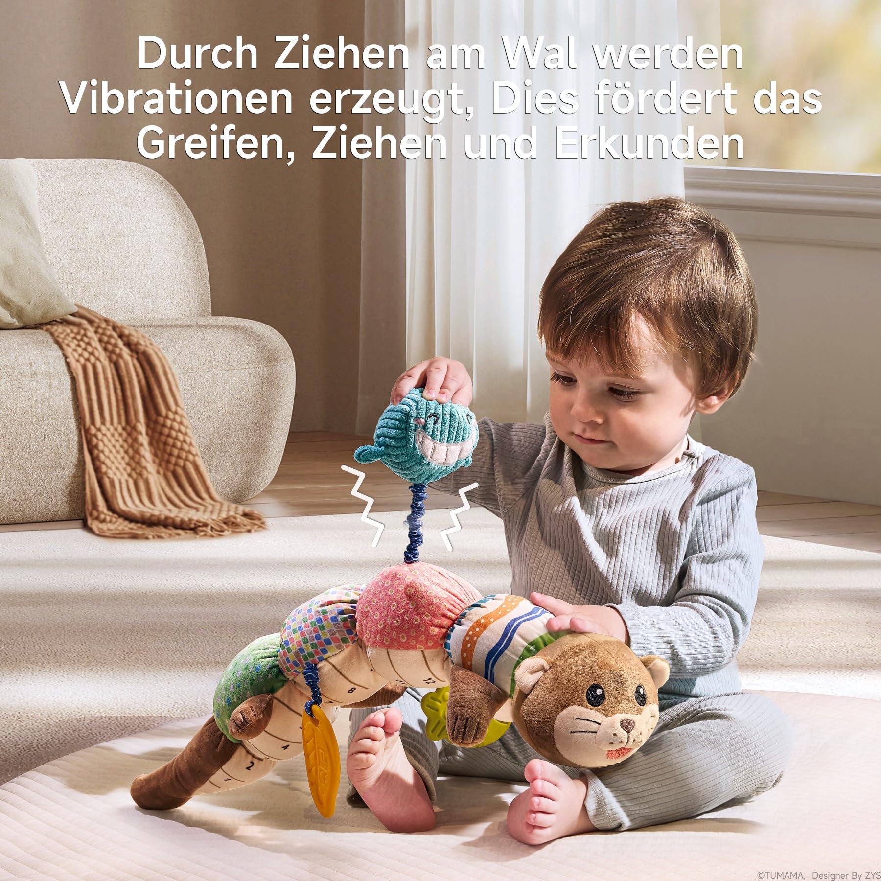 TUMAMA Wydra zabawka dla dziecka - towarzysz do przytulania - wieloryb - obrazek 6