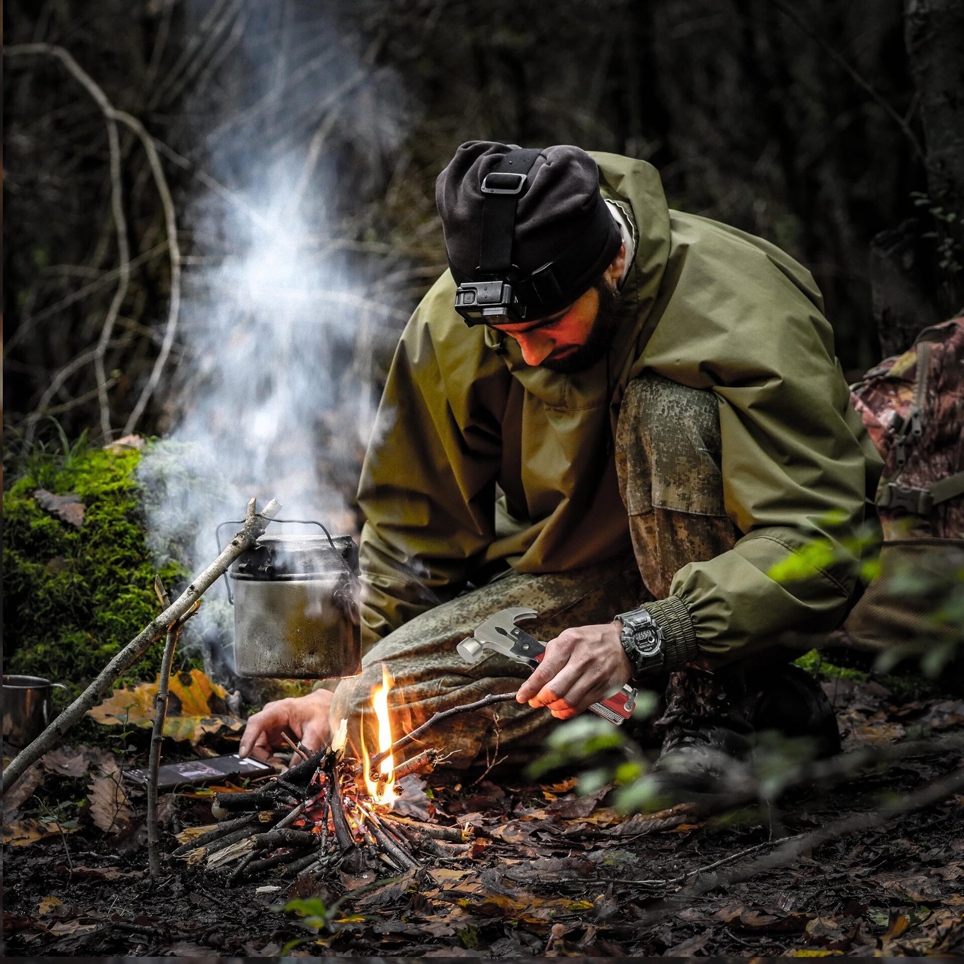 Retoo Młotek wielofunkcyjny 8 w 1, Wielofunkcyjny Multitool z szczypca - obrazek 4