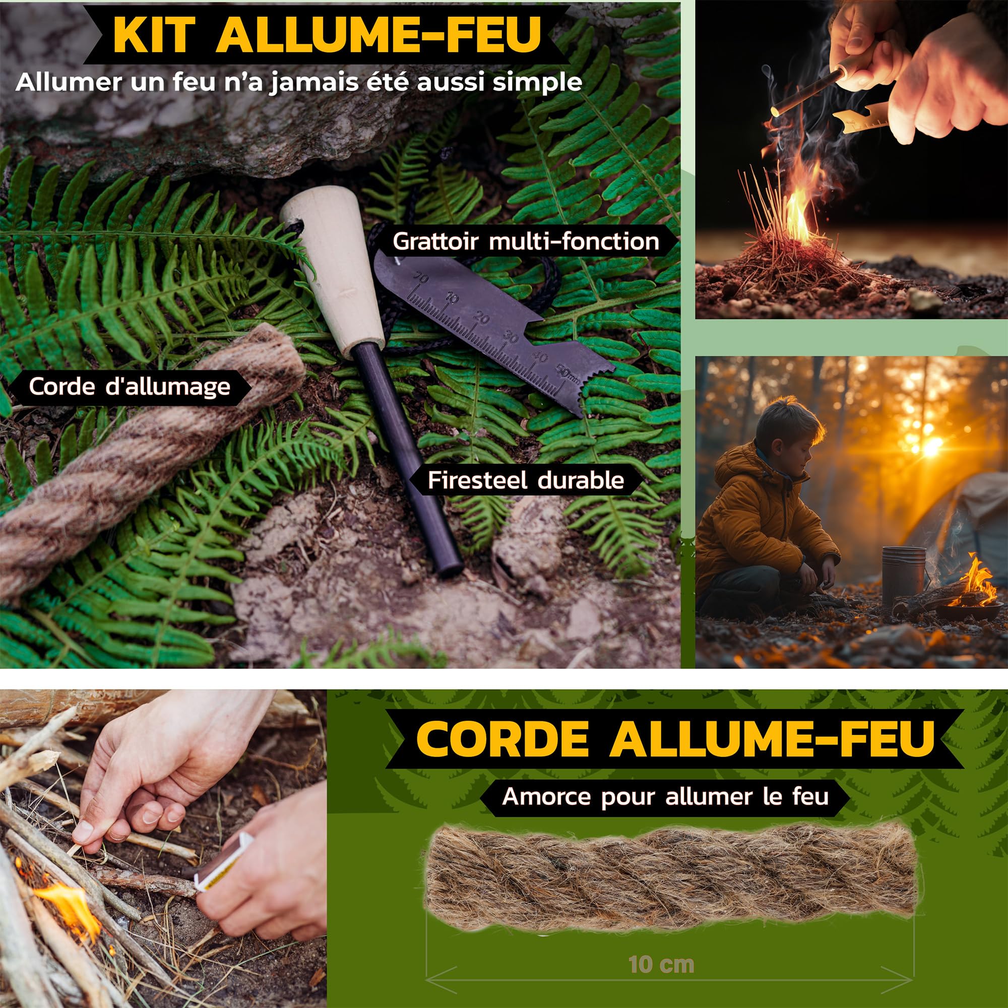 Zestaw Survivalowy do Turystyki Pieszej: Latarka, Nóż, Kompas, Gwizdek - obrazek 4