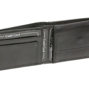 LEAS Mini-portmonetka z ochroną RFID z prawdziwej skóry, czarna Mini-E