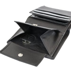 LEAS Folia blokująca RFID, bardzo cienki, mały portfel, prawdziwa skór