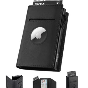 YESIIW AirTag męskie portfele do Apple Air Tag, blokowanie RFID, skórz