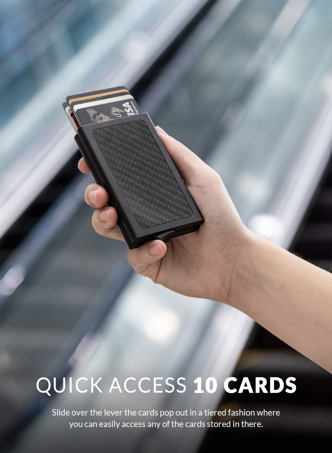 VULKIT Etui na karty kredytowe, ochrona RFID, rozkładane metalowe etui - obrazek 7