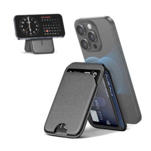 ICOVERI Magnetyczny portfel na iPhone'a - wegański skórzany uchwyt na