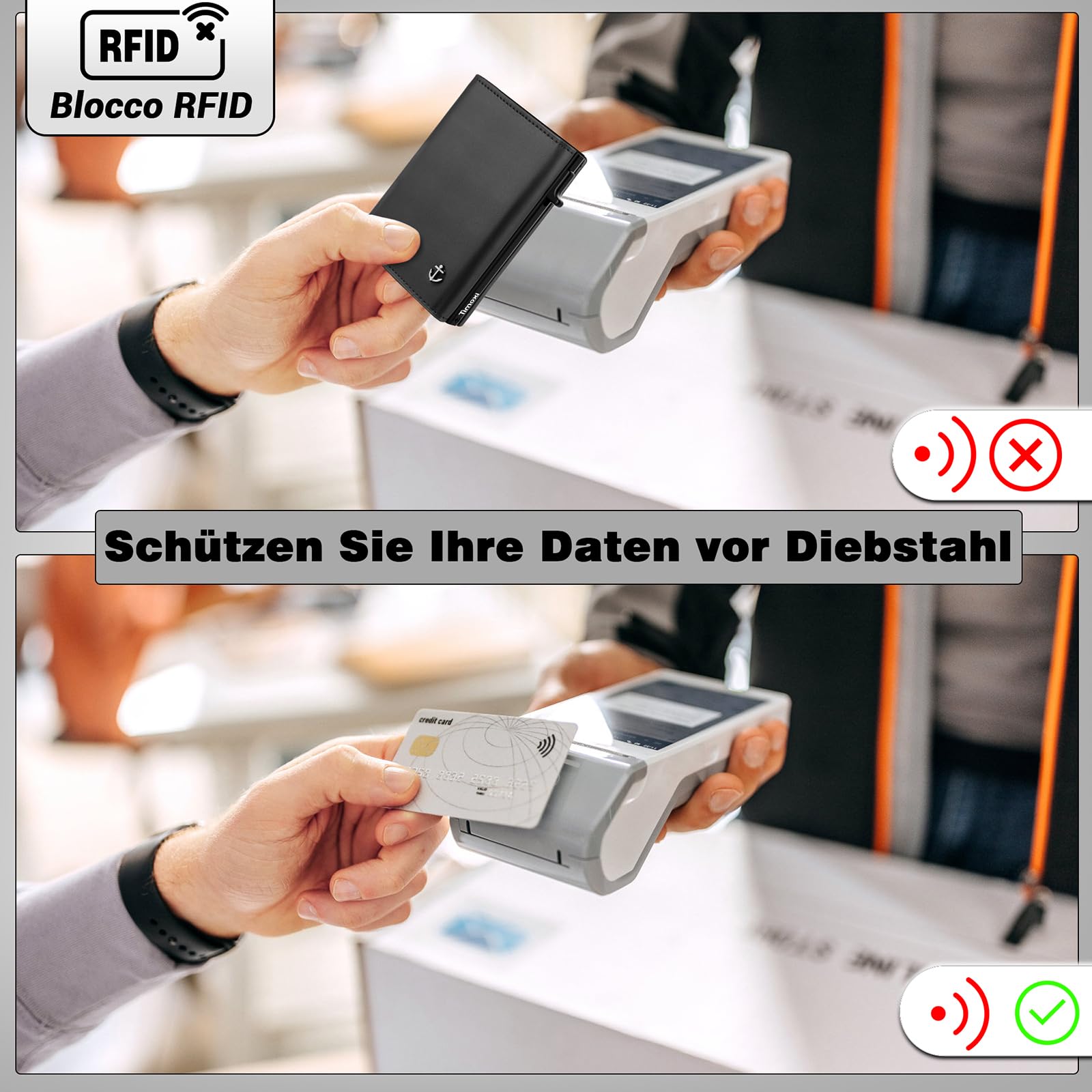 Etui na karty kredytowe, mini portfel z kieszenią na monety, portfel m - obrazek 5