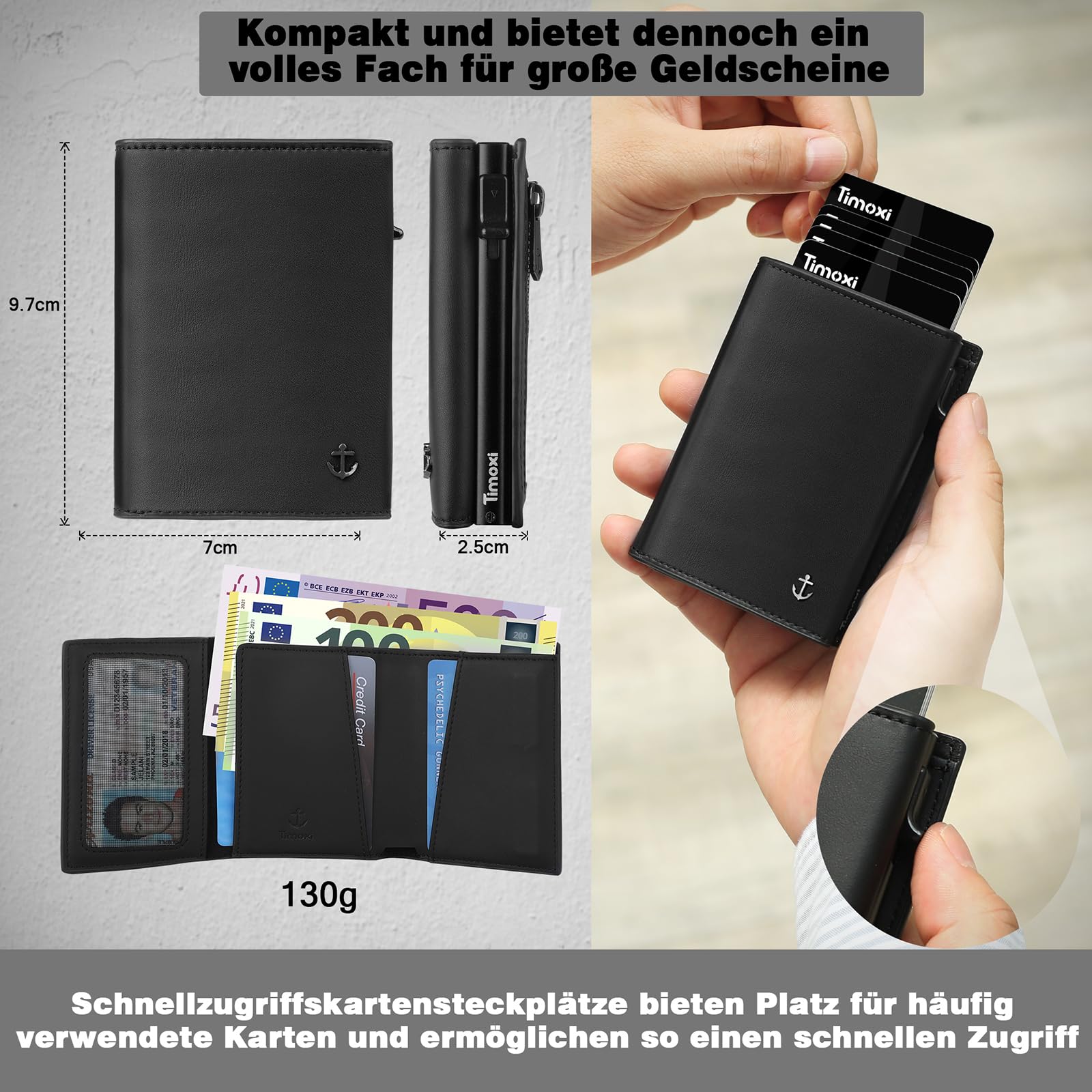 Etui na karty kredytowe, mini portfel z kieszenią na monety, portfel m - obrazek 4