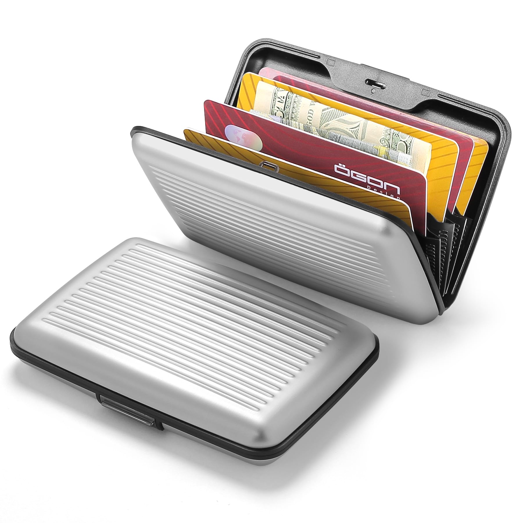 Aluminiowe etui na karty z metalowym zamkiem, ochrona RFID przed oszus - obrazek 7