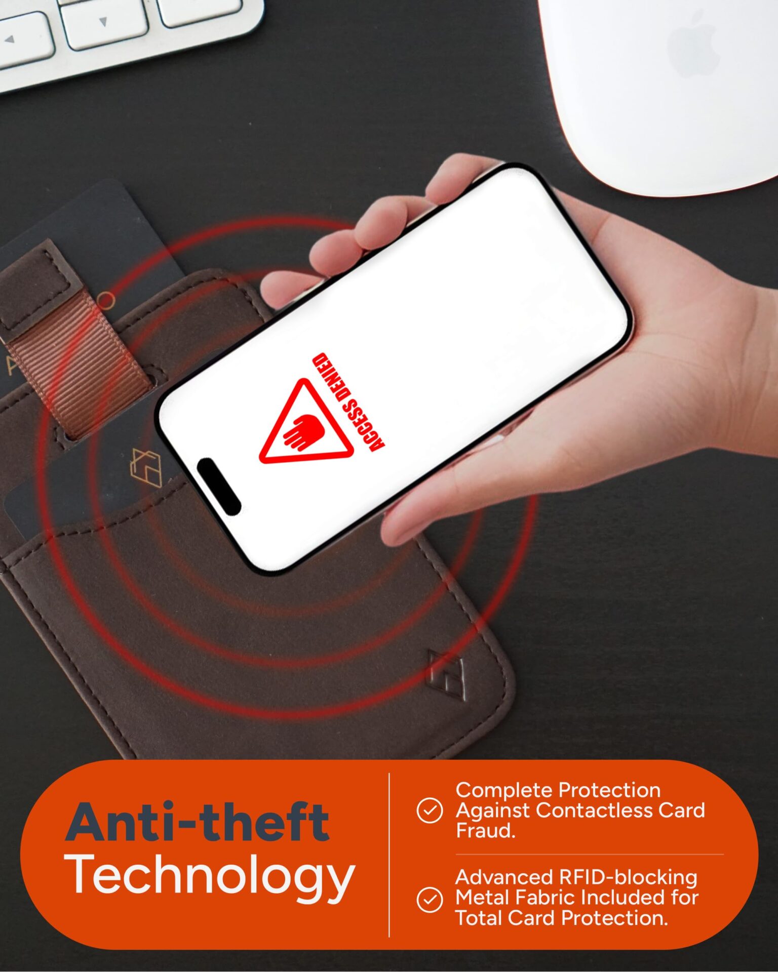 Portfel - wąski i minimalistyczny męski portfel na karty - blokowanie - obrazek 6