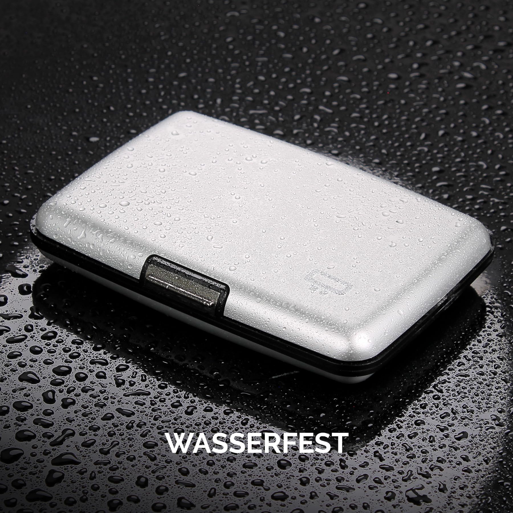 Aluminiowe etui na karty z metalowym zamkiem, ochrona RFID przed oszus - obrazek 2