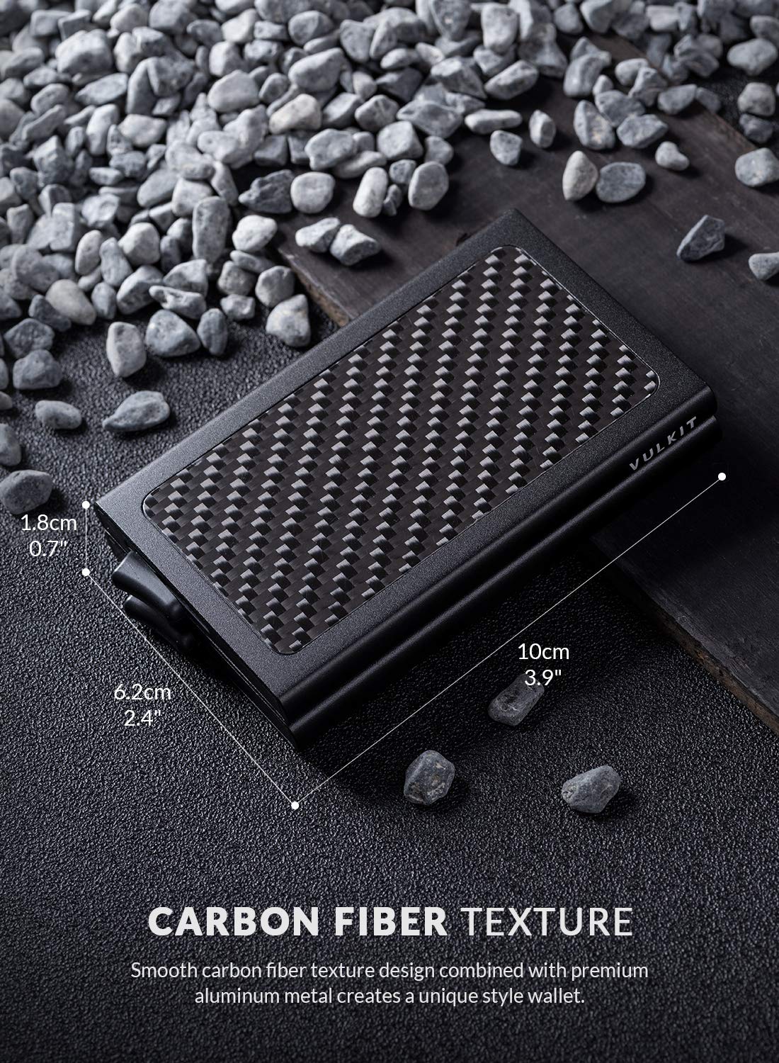 VULKIT Etui na karty kredytowe, ochrona RFID, rozkładane metalowe etui - obrazek 4