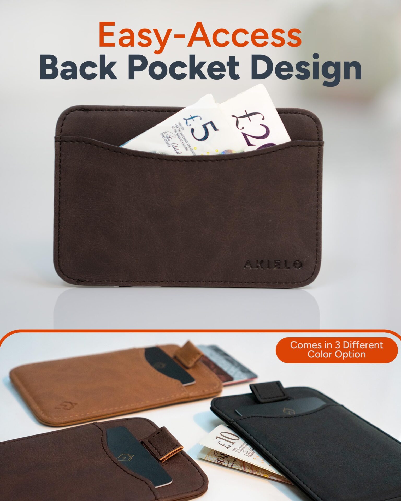 Portfel - wąski i minimalistyczny męski portfel na karty - blokowanie - obrazek 8