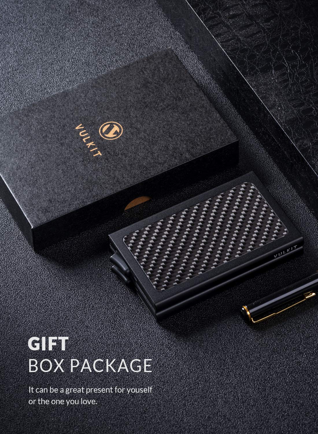 VULKIT Etui na karty kredytowe, ochrona RFID, rozkładane metalowe etui - obrazek 2