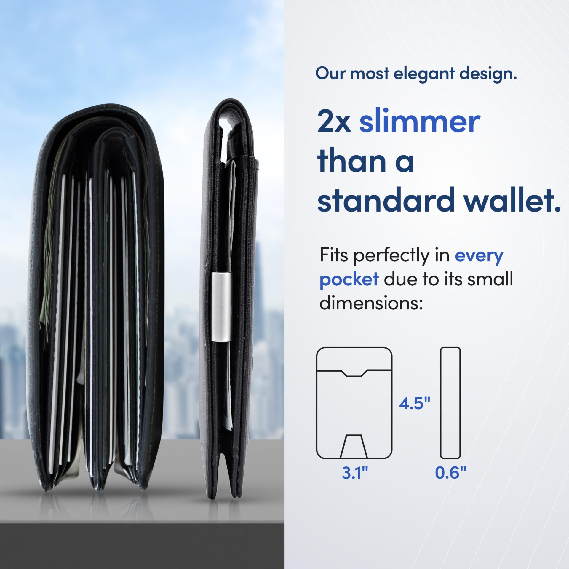 TRAVANDO Męski smukły portfel z klipsem do pieniędzy Austin blokujący - obrazek 4