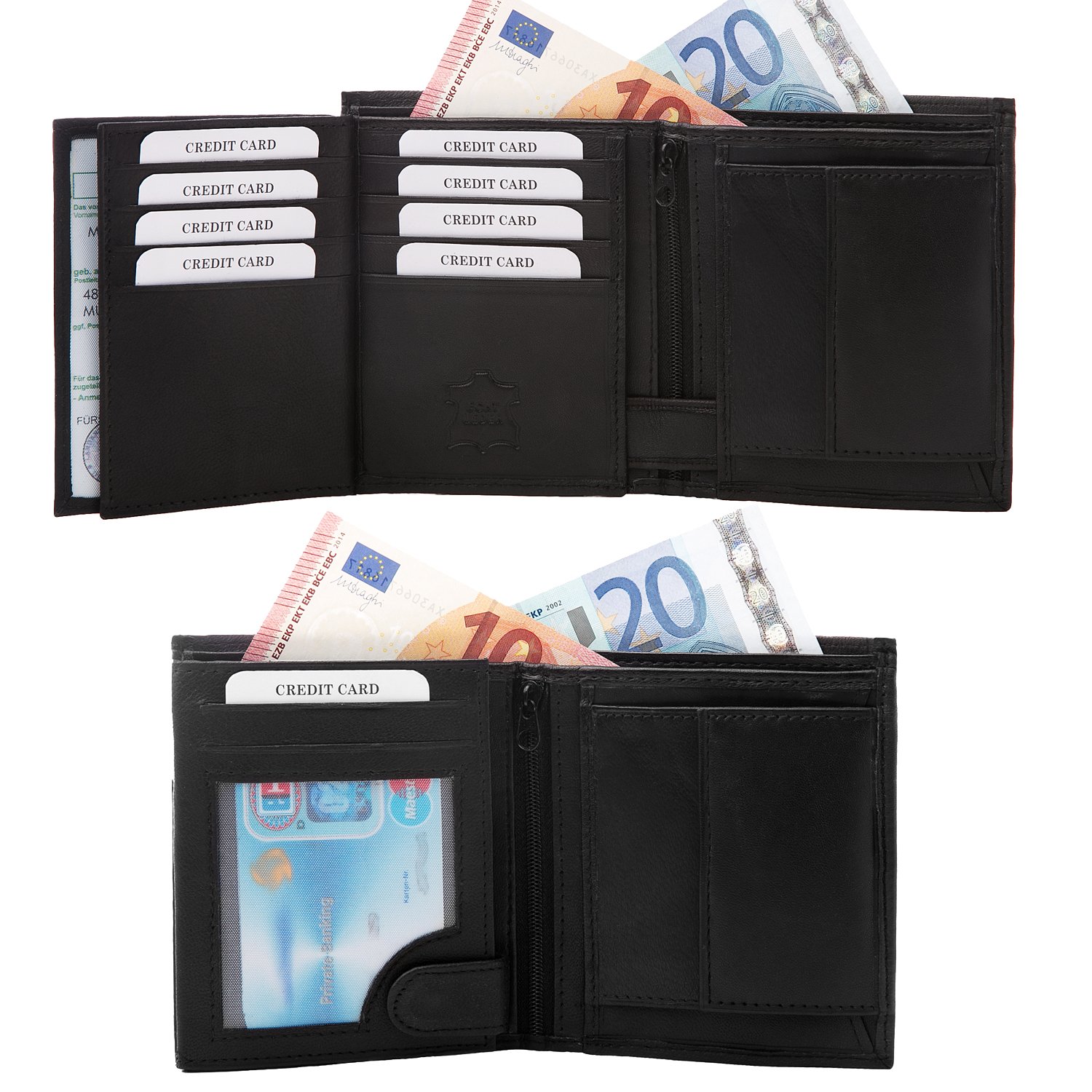 Fa.Volmer® Aksamitnie miękki portfel męski z prawdziwej skóry jagnięce - obrazek 6