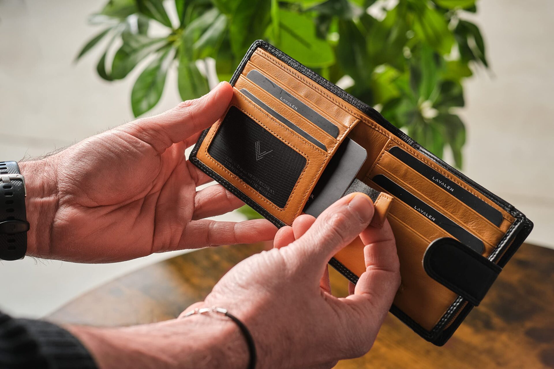 Prawdziwa skóra Portfel męski RFID System antykradzieżowy Posiadacz ka - obrazek 4