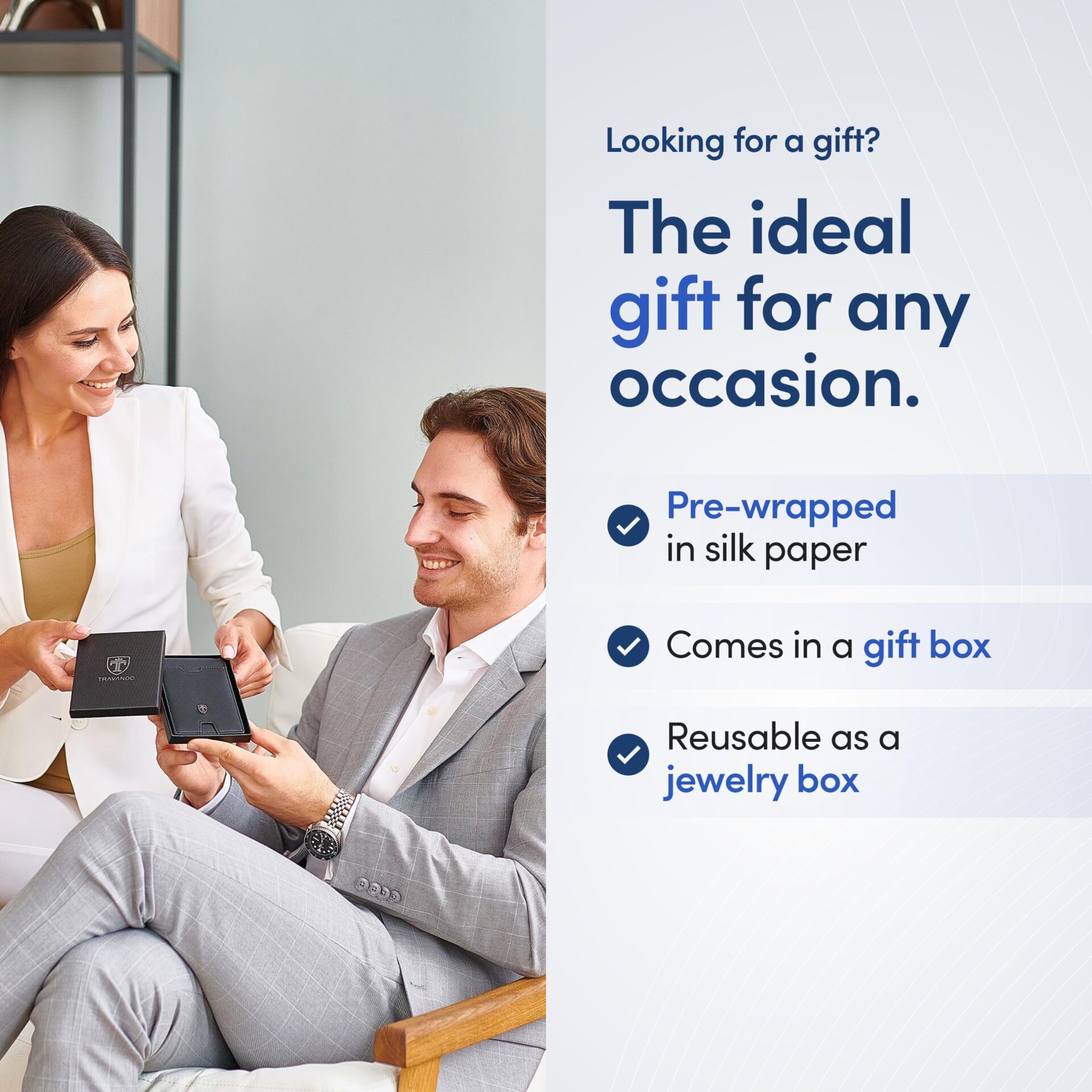 TRAVANDO Męski smukły portfel z klipsem do pieniędzy Austin blokujący - obrazek 2