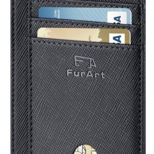 FurArt Smukłe etui na karty kredytowe, blokowanie RFID, 7 przegródek,