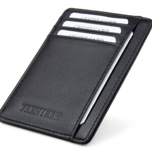 Frentree® Etui na karty ze skóry, bardzo cienkie, z ochroną RFID i oki