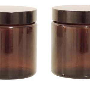 mikken 2 szklane słoiki 120 ml słoiczki z brązowego szkła wraz z etyki