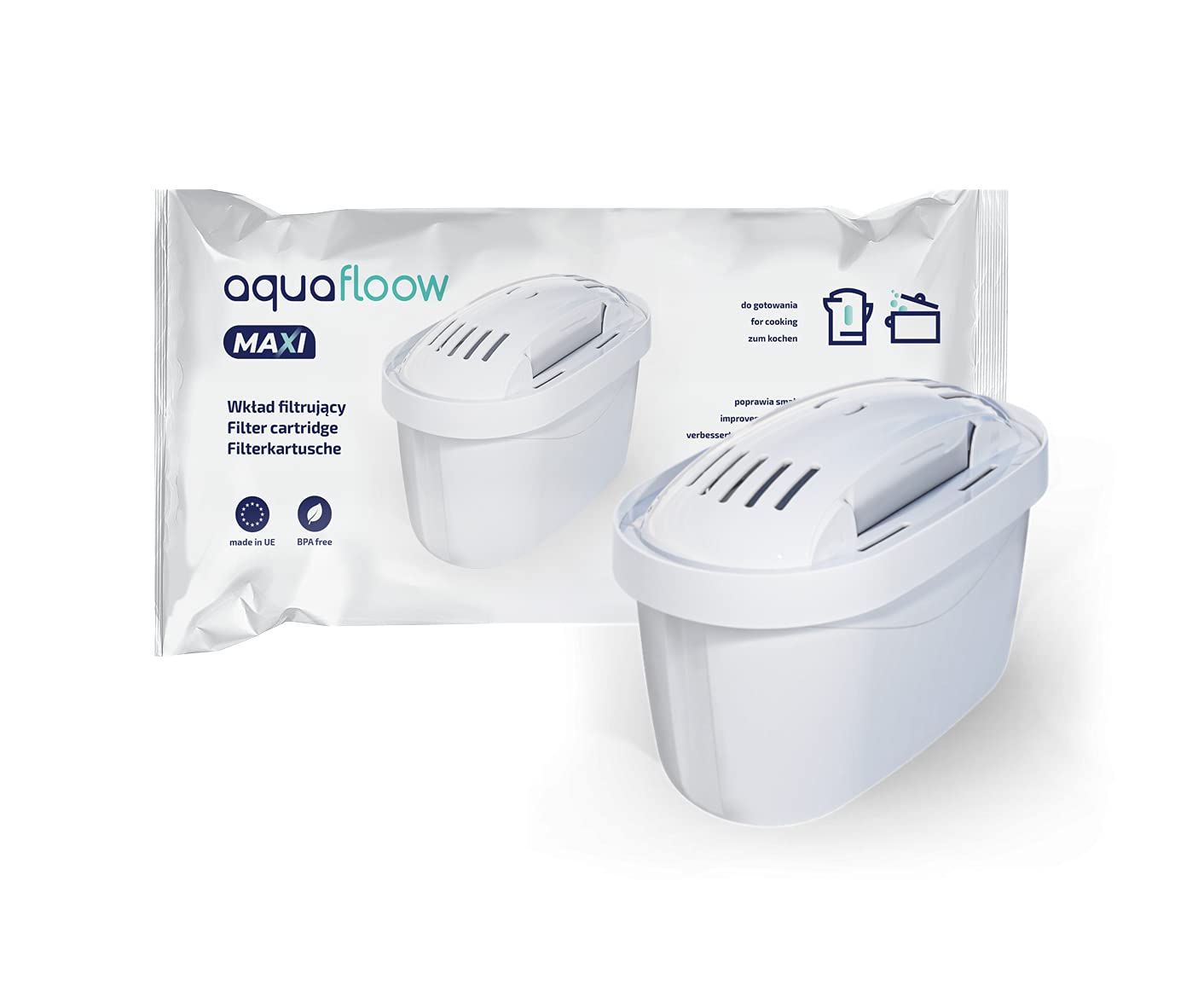 Aquafloow Wkład filtrujący do wody kompatybilny z Brita Maxtra, DAFI U