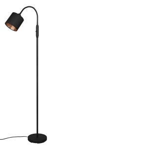 Reality Leuchten Tommy R46331079, metal czarny matowy, abażur z materi