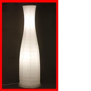 Trango 1231 designerska lampa stojąca z papieru ryżowego Sweet w kształcie butelki biała wysokość 125 cm z 2 oprawkami E14 i włącznikiem schodkowym jako lampa dekoracyjna do salonu lampa stojąca